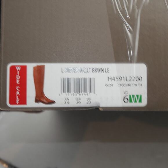 NEW Franco Sarto Meyer Wide Calf Tan Knee High Brown Leather Boot Women's 6 Wide - Picture 13 of 13